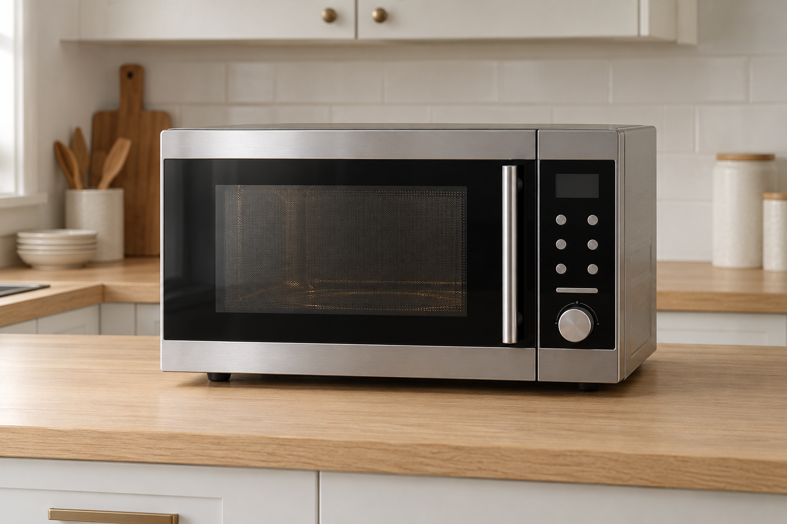 Horno microondas de acero inoxidable